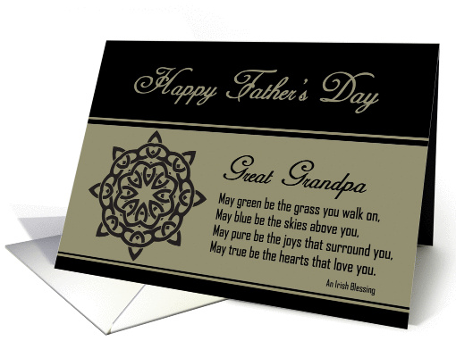 Great Grandpa - Happy Father's Day - Celtic Knot / Irish Blessing card