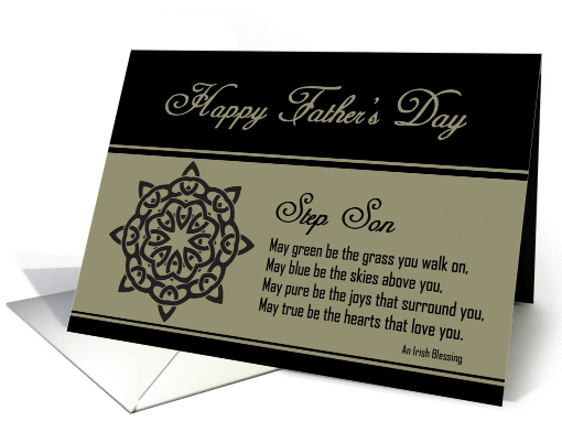 Step Son - Happy Father's Day - Celtic Knot / Irish Blessing card
