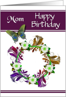 Birthday / Mom - General - Digital Flowers and Butterfly Design card