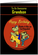 Grandson / Birthday - General - Cartoon Dancing Bears card