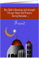 Ramadan / Friend - Mosque with Crescent Moon - Quote card