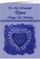 Niece / Happy 30th Birthday - Blue Denim Heart card