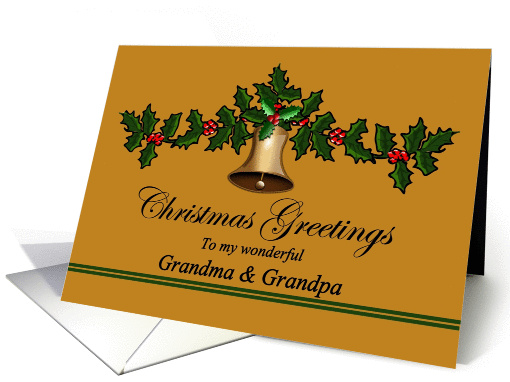 Grandma - Grandpa / Christmas Greetings - Green Holly... (1296908)