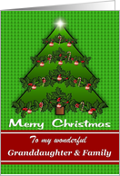 Granddaughter and Family / Merry Christmas - Decorative Christmas Tree card