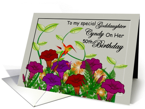 Goddaughter / Cyndy 50th Birthday Colorful Hummingbird... (1301998)