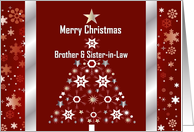 Brother/Sister-in-Law / Merry Christmas - Tree /Stars and Snowflakes card