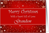 Grandson / Merry Christmas - Stars and Snowflakes card