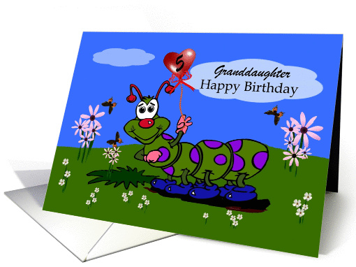 Granddaughther/5th Birthday-Purple Polka-Dot Caterpillar... (1331898)