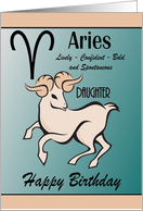 Daughter / Aries Birthday - General - Zodiac Sign / Sheep card