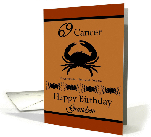 Grandson / Cancer Birthday - General - Zodiac Sign / Crab card