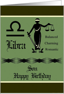 Son / Libra Birthday - General - Zodiac Sign / Lady Justice card