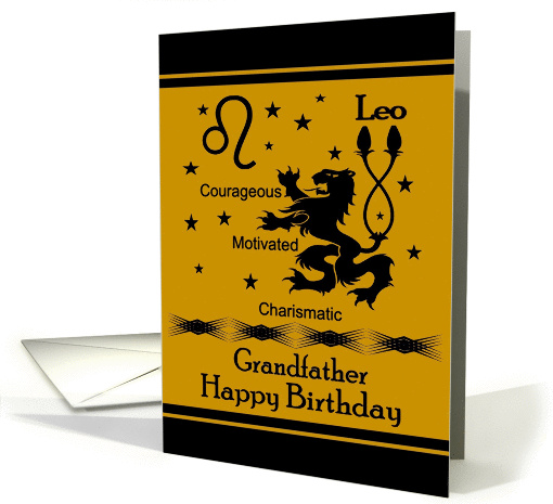 Grandfather / Leo Birthday - General - Zodiac Sign / Leo the Lion card