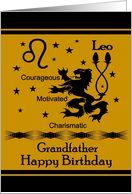 Grandfather / Leo Birthday - General - Zodiac Sign / Leo the Lion card