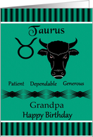 Grandpa / Taurus Birthday - Zodiac Sign / The Bull card