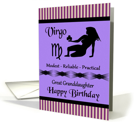 Great Granddaughter / Virgo Birthday - Zodiac Sign / The Virgin card