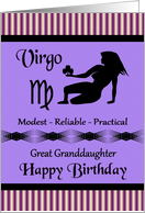 Great Granddaughter / Virgo Birthday - Zodiac Sign / The Virgin card