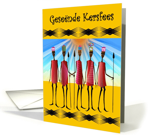 Geseende Kersfees / Afrikaans / Merry Christmas - Bearing Gifts card