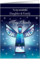 Daughter / Family / Merry Christmas - Abstract Angel & Snowflakes card