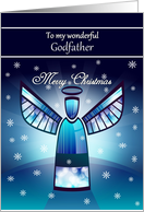 Godfather / Merry Christmas - Abstract Angel & Snowflakes card