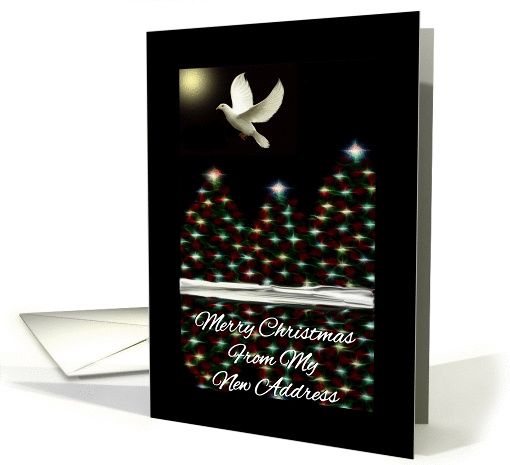 Merry Christmas Moved My New Address - Dove -Tree Reflections card