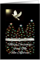 Merry Christmas Moved My New Address - Dove -Tree Reflections card
