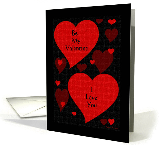 Be My Valentine - I love You /  Red-Hearts card (307021)