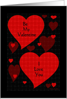 Be My Valentine - I love You / Red-Hearts card