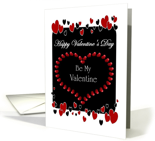 Valentine's Day / Be My Valentine - Love / Red/Black Hearts card
