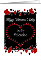 Valentine’s Day / Be My Valentine - Love / Red/Black Hearts card