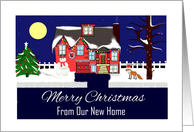 New Address / Merry Christmas - General - Snowy Christmas Scene card