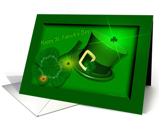 Happy St. Patrick's Day   / Shamrock -Top hat-green card (330649)