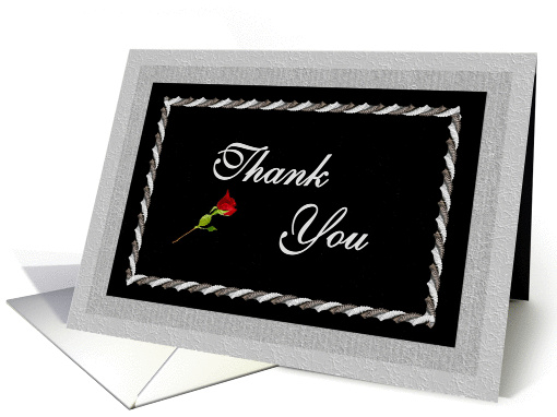 Thank You / For your Business Black with Red Rose card (367998)