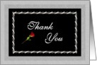 Thank You / For your Business Black with Red Rose card
