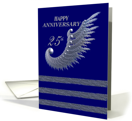 Happy Anniversary 25th /   silver & navy card (382657)