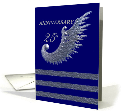 25TH  Anniversary  /   silver & navy card (382679)