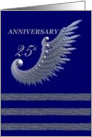 25TH Anniversary / silver & navy card