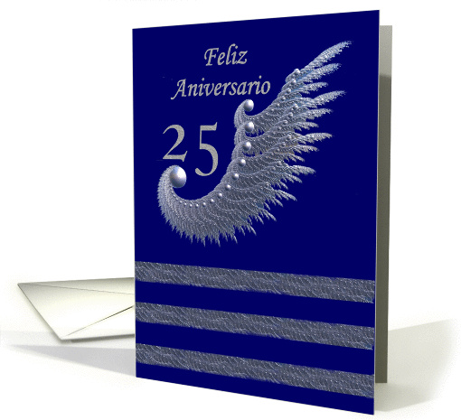 Spanish - Feliz Aniversario / 25th Anniversary / silver &... (382682)