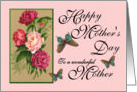 Happy Mother’s Day - To a wonderful Mother/ Peonies & Butterflies card
