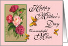 Happy Mother’s Day - To a wonderful Mom / Peonies & Butterflies card