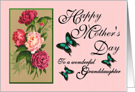 Happy Mother’s Day - To a wonderful Granddaughter / Peonies & Butterflies card