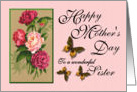 Happy Mother’s Day - To a wonderful Sister / Peonies & Butterflies card