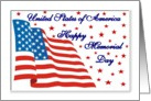 Memorial Day / Flag - United States of America / Happy Memorial Day card