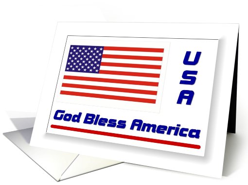 Memorial Day / Flag - USA - God Bless America card (411509)