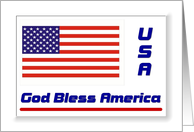 Memorial Day / Flag - USA - God Bless America card