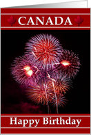 Canada Happy Birthday - Fireworks card