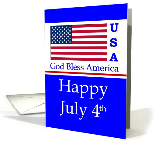 USA / July 4th / God Bless America / Stars - Stripes - USA Flag card