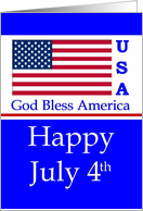 USA / July 4th / God Bless America / Stars - Stripes - USA Flag card