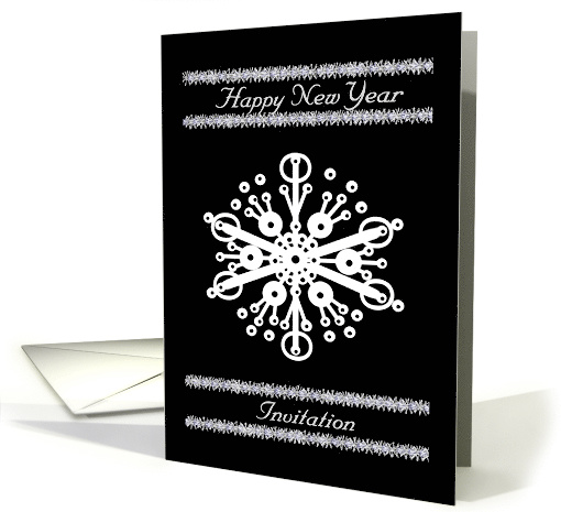 Happy New Year - Invitation - White Snowflake card (483803)