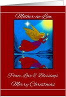Mother-in-Law / Merry Christmas - Peace, Love & Blessings - Angel card