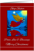 Step Sister / Merry Christmas - Peace, Love & Blessings - Angel card